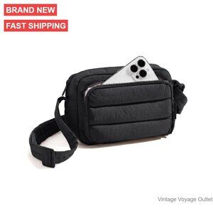 Puffer Crossbody Bag with RFID Blocking, Lightweight Nylon Purse for Women